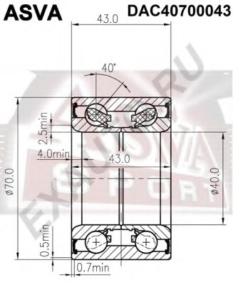 ASVA DAC40700043 Wheel Bearing